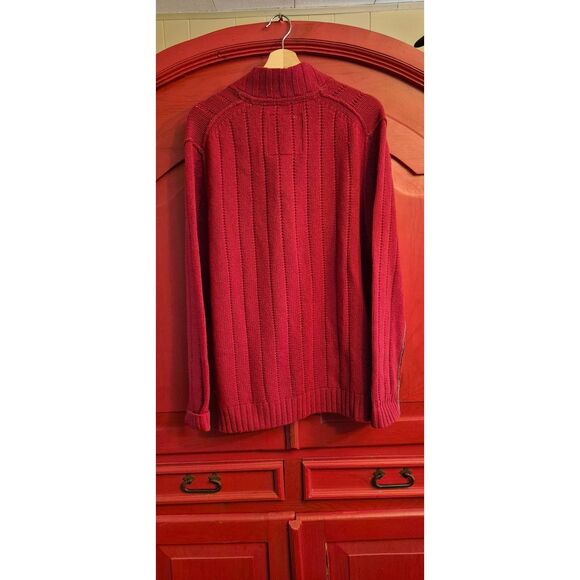 Tommy Bahama Size XL 80% Lambswool Island Crafted Sweater Red Chambray Trim EUC - Picture 2 of 4